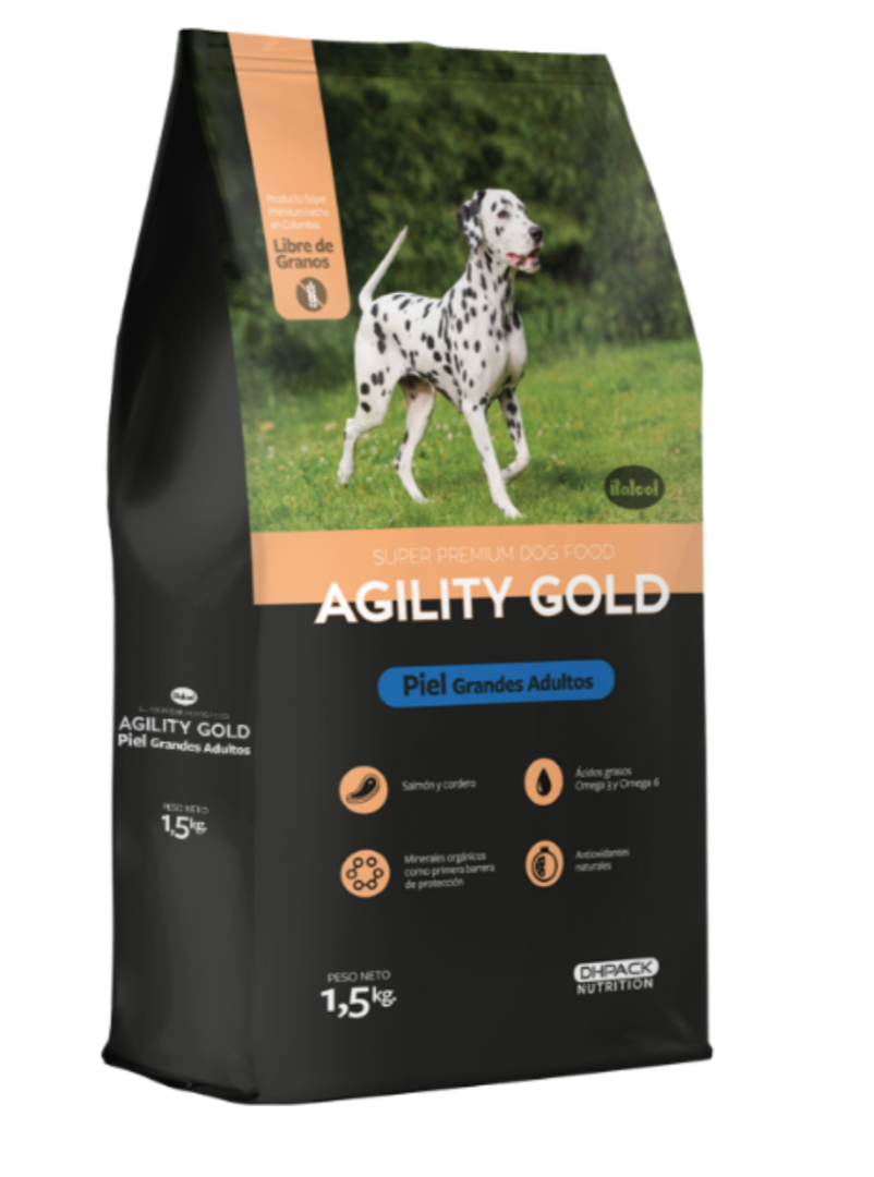 Agility Gold - Piel Grandes Adultos 8 kilos