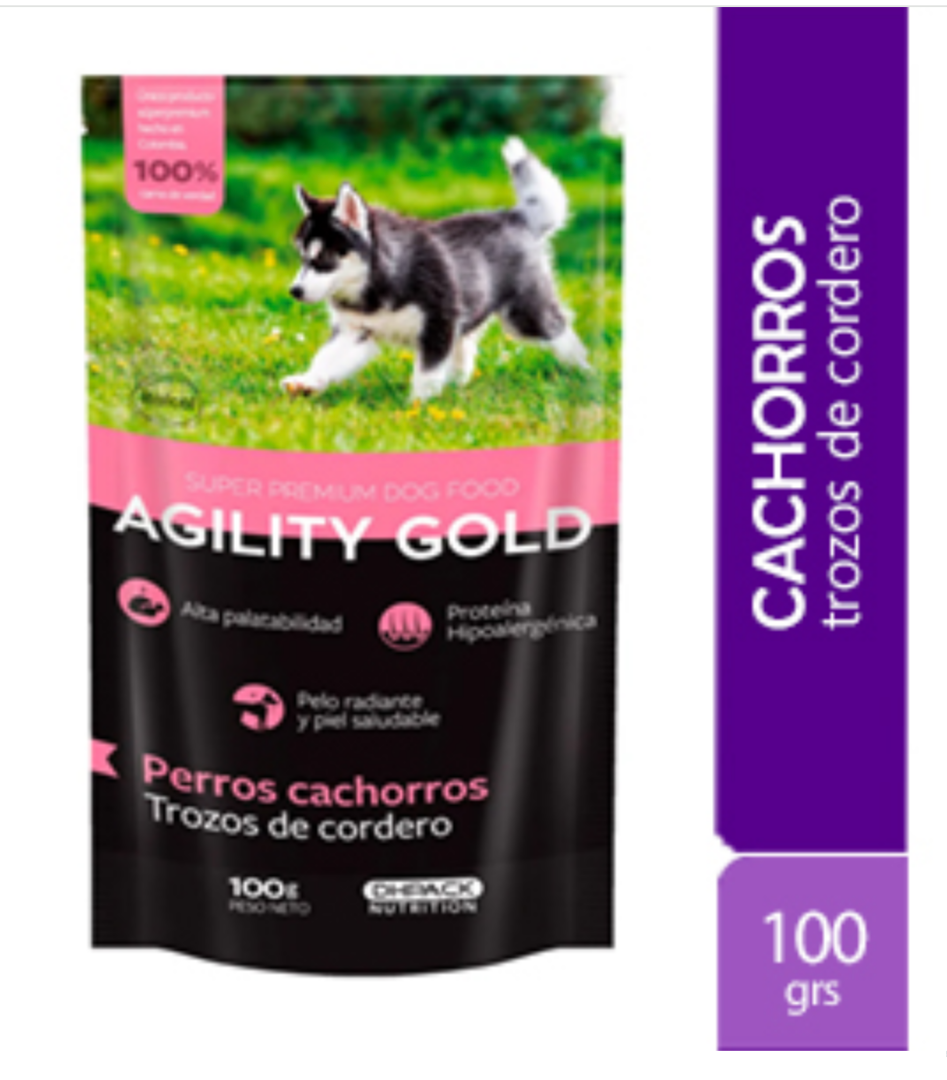 Agility Gold - Pouch Trozos De Cordero Cachorro 100 Gr